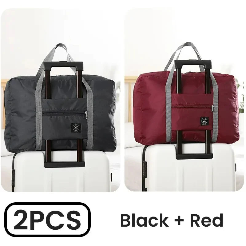 2-Pack Foldable Travel Duffel Bag — Carry-On Weekender, Gym & Hospital Tote Bag for Women & Men