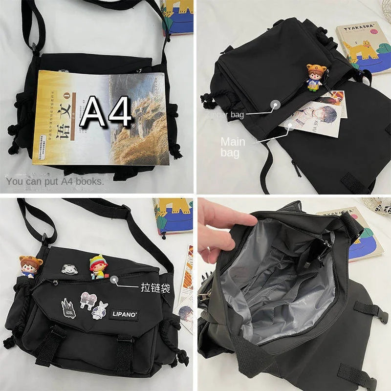 Korean Street Style Crossbody Bag — Versatile Shoulder & Messenger Bag
