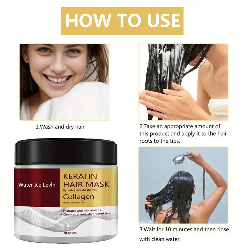 Collagen Keratin Hair Mask & Conditioner — Oil Control, Moisturizing & Frizz Repair Treatment