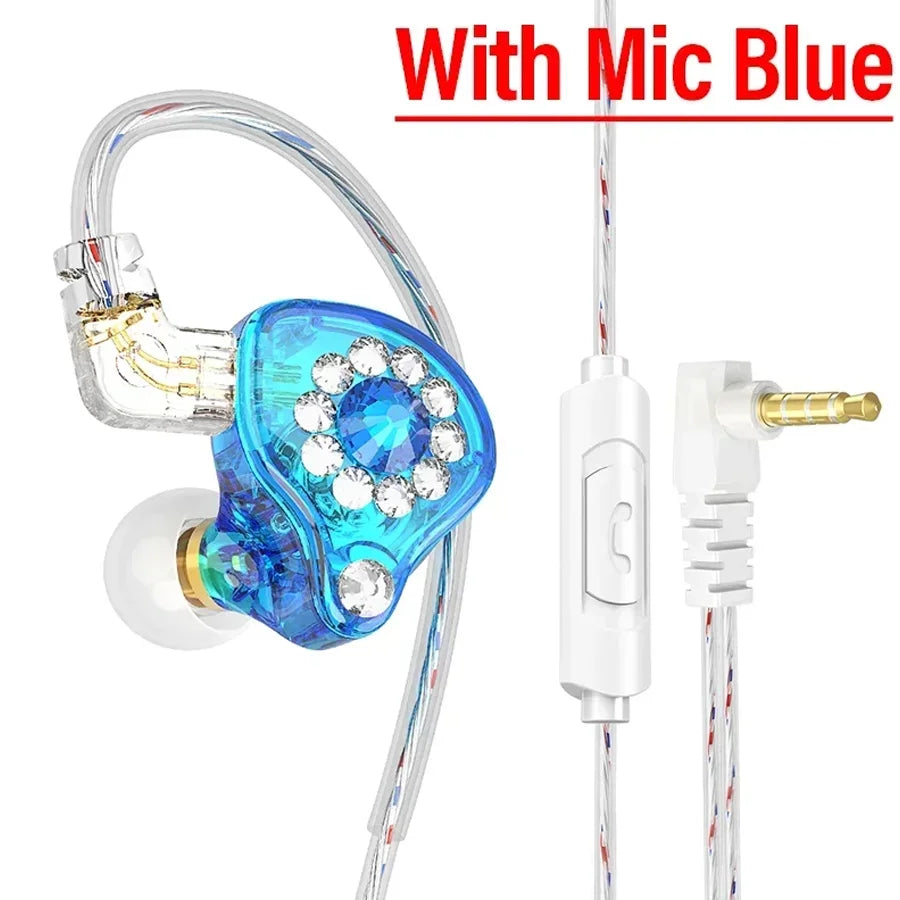 QKZ AK6 In-Ear HIFI Earphones — 6 Dynamic Drivers, Stereo Bass Subwoofer Monitor Earbuds with Mic