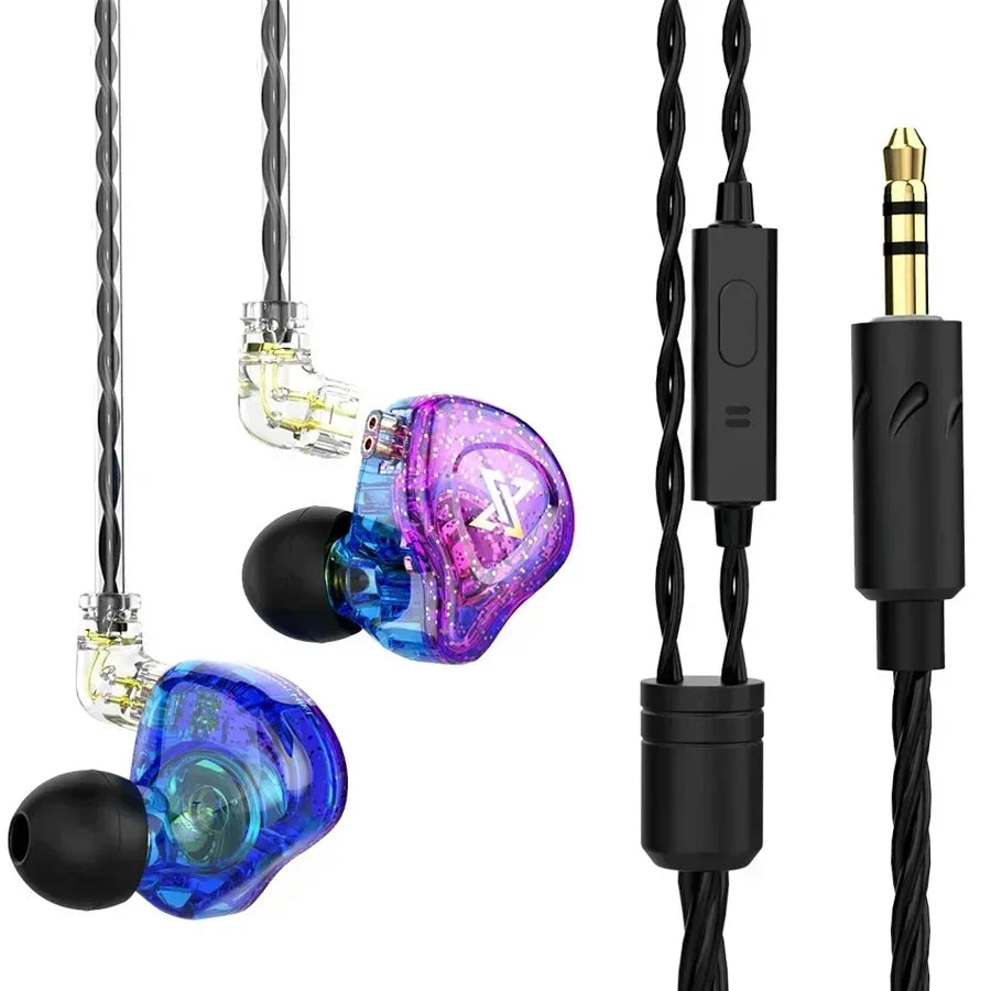 QKZ AK6 In-Ear HIFI Earphones — 6 Dynamic Drivers, Stereo Bass Subwoofer Monitor Earbuds with Mic