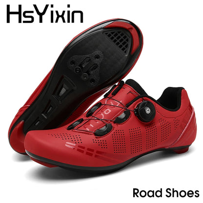 MTB Cycling Shoes with Self-Locking Cleats — Men's & Women's Road Bike Racing Bicycle Footwear