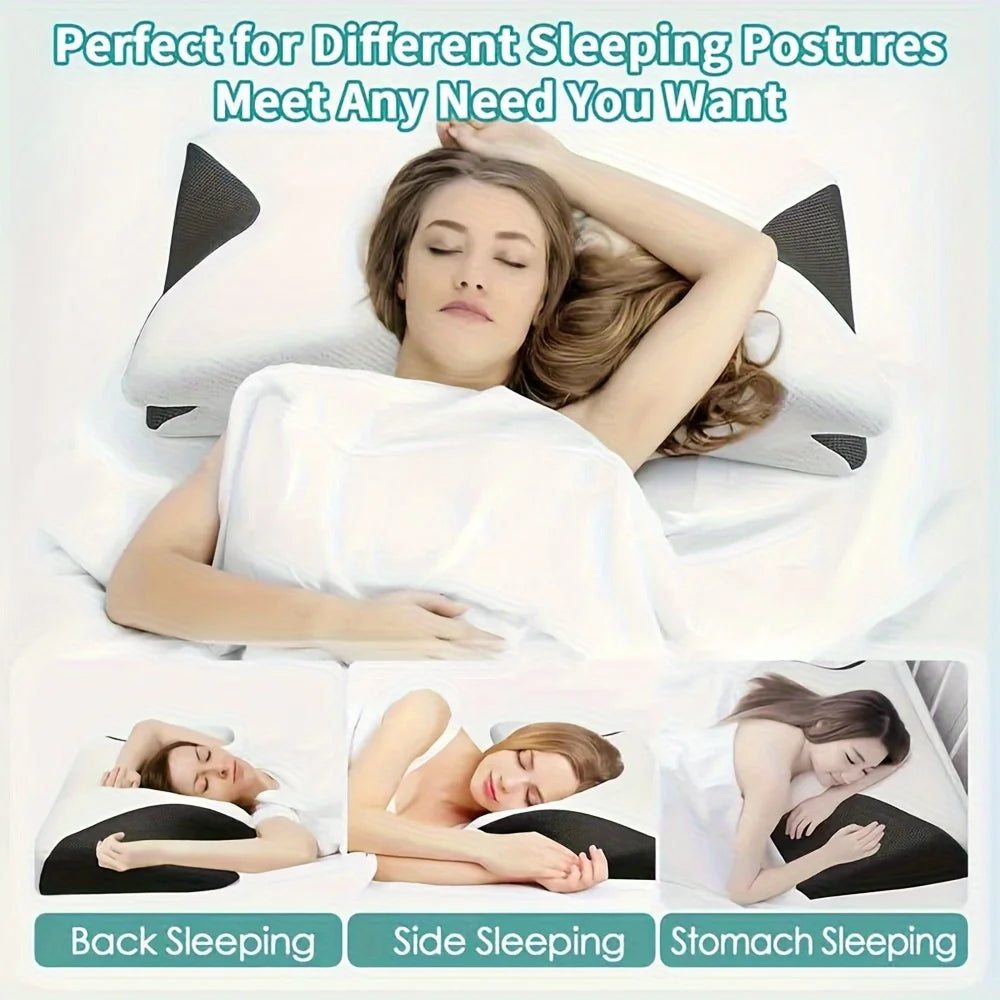 Ergonomic Cotton Snack Pillow — Soft & Lightweight Sleeping Pillow for Side, Back & Stomach Sleepers