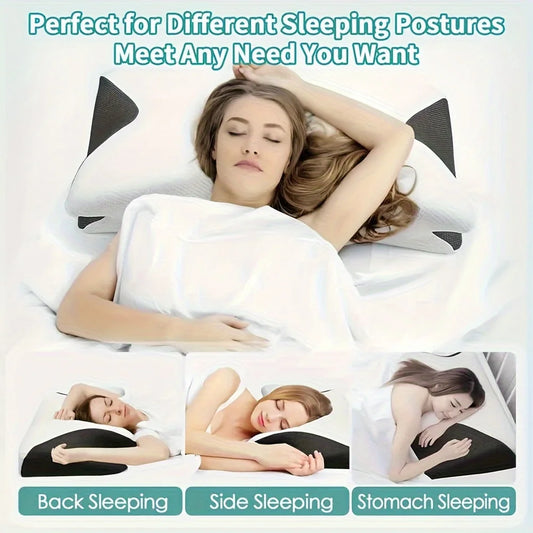 Ergonomic Cotton Snack Pillow — Soft & Lightweight Sleeping Pillow for Side, Back & Stomach Sleepers