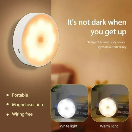 USB Rechargeable Motion Sensor Night Light — LED Lamp for Kitchen, Bedroom, Stairs, Hallway & Closet
