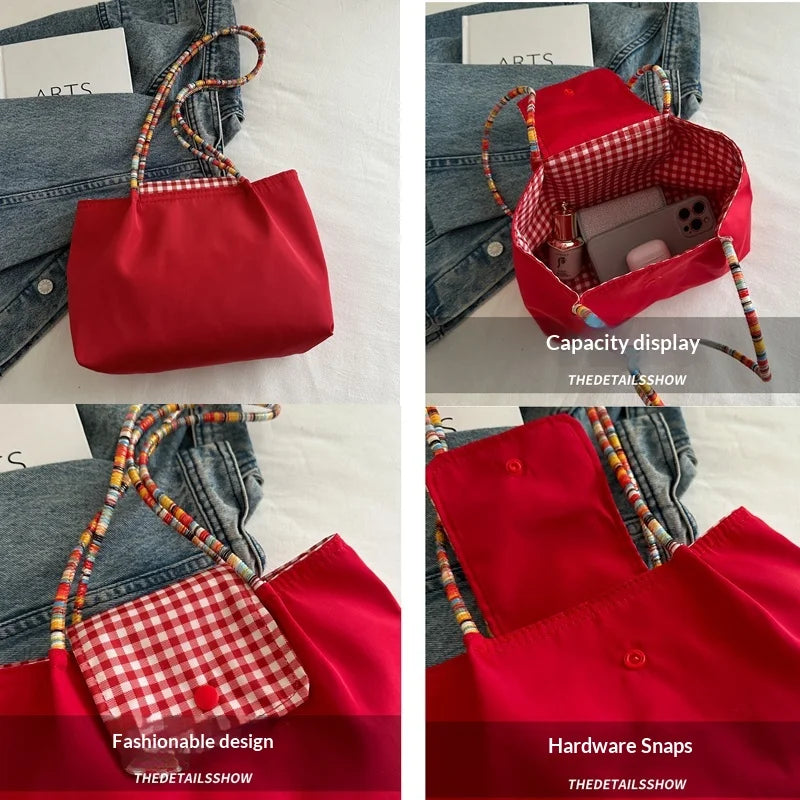 Casual Versatile Tote Bag — Large Capacity Commuting Shoulder & Underarm Bag for Women