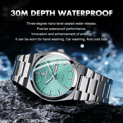 PAAZOMU Luxury Men's Chronograph Watch — Luminous Waterproof Quartz Watch with Date Display