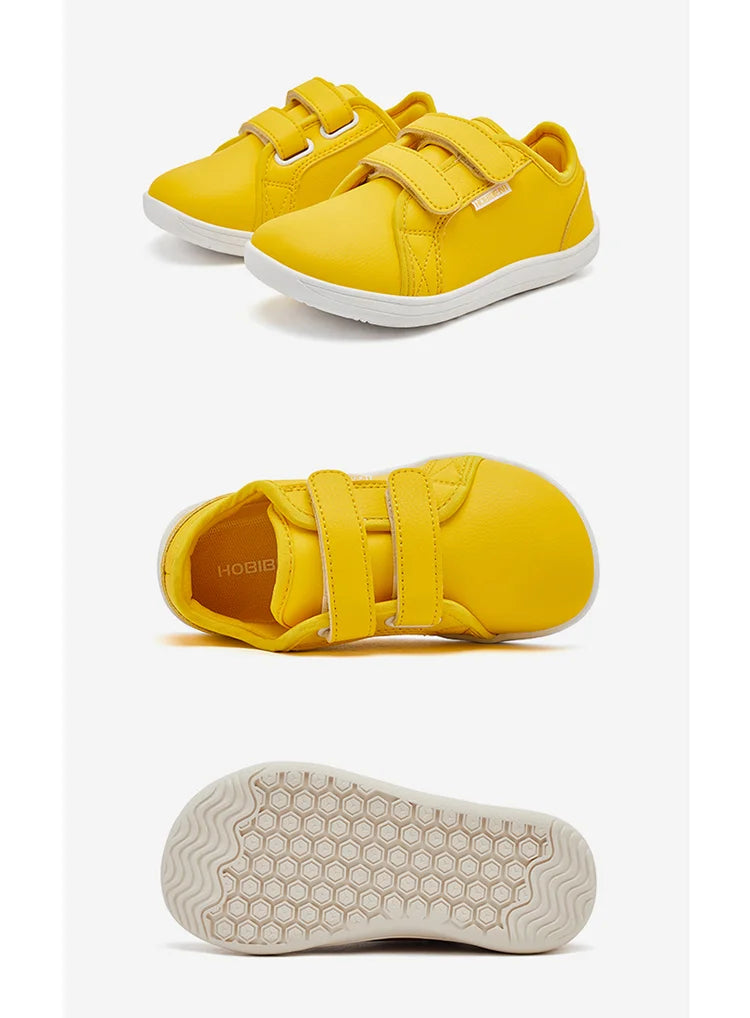 HOBIBEAR Kids Barefoot Minimalist Sneakers — Wide Toe Hook & Loop Lightweight Shoes for Boys & Girls