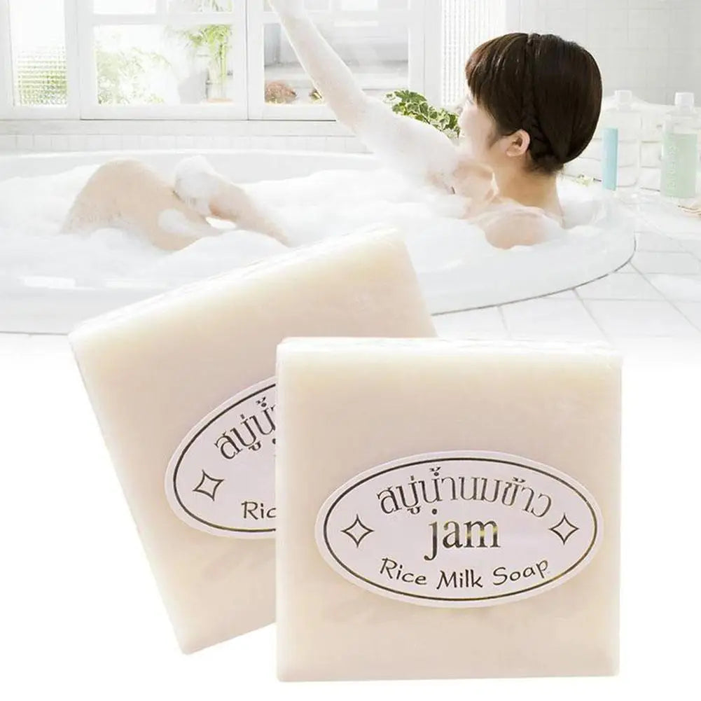 Rice Puree Whitening Skincare Set & Soap — Brightening & Hydrating Cleanser, Toner, Essence, Lotion & Cream