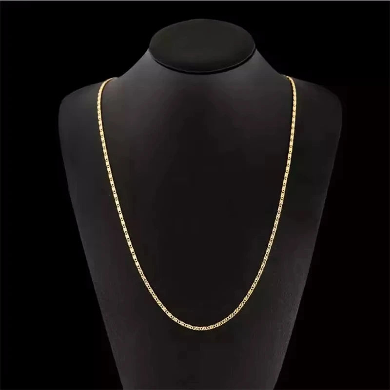 2mm 925 Sterling Silver Chain Necklace – Gold or Silver Finish
