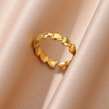 Adjustable 18K Gold-Plated Stainless Steel Zircon Ring – 30 Designs