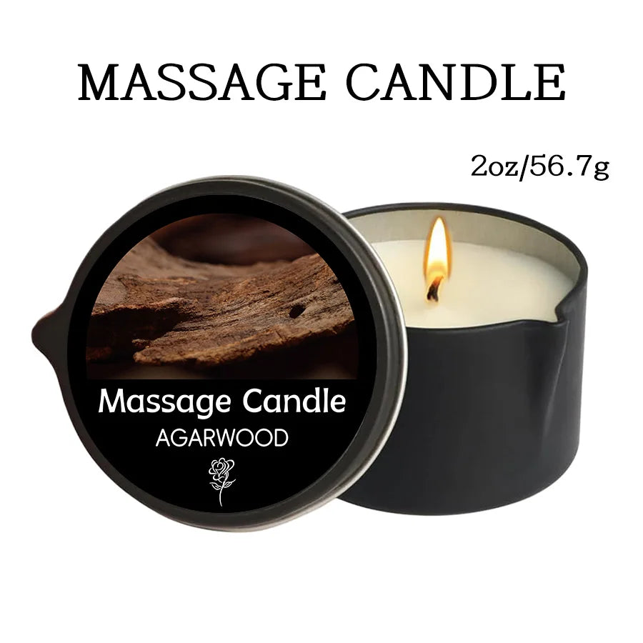 Massage Oil Scented Candle — Aromatherapy Spa Candle for Stress Relief & Skin Moisturizing