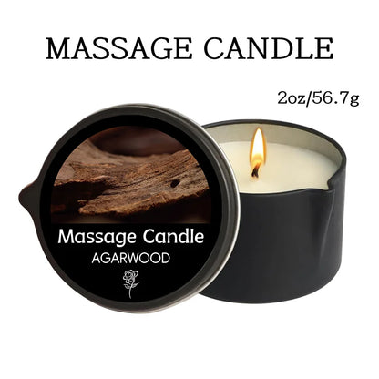 Massage Oil Scented Candle — Aromatherapy Spa Candle for Stress Relief & Skin Moisturizing