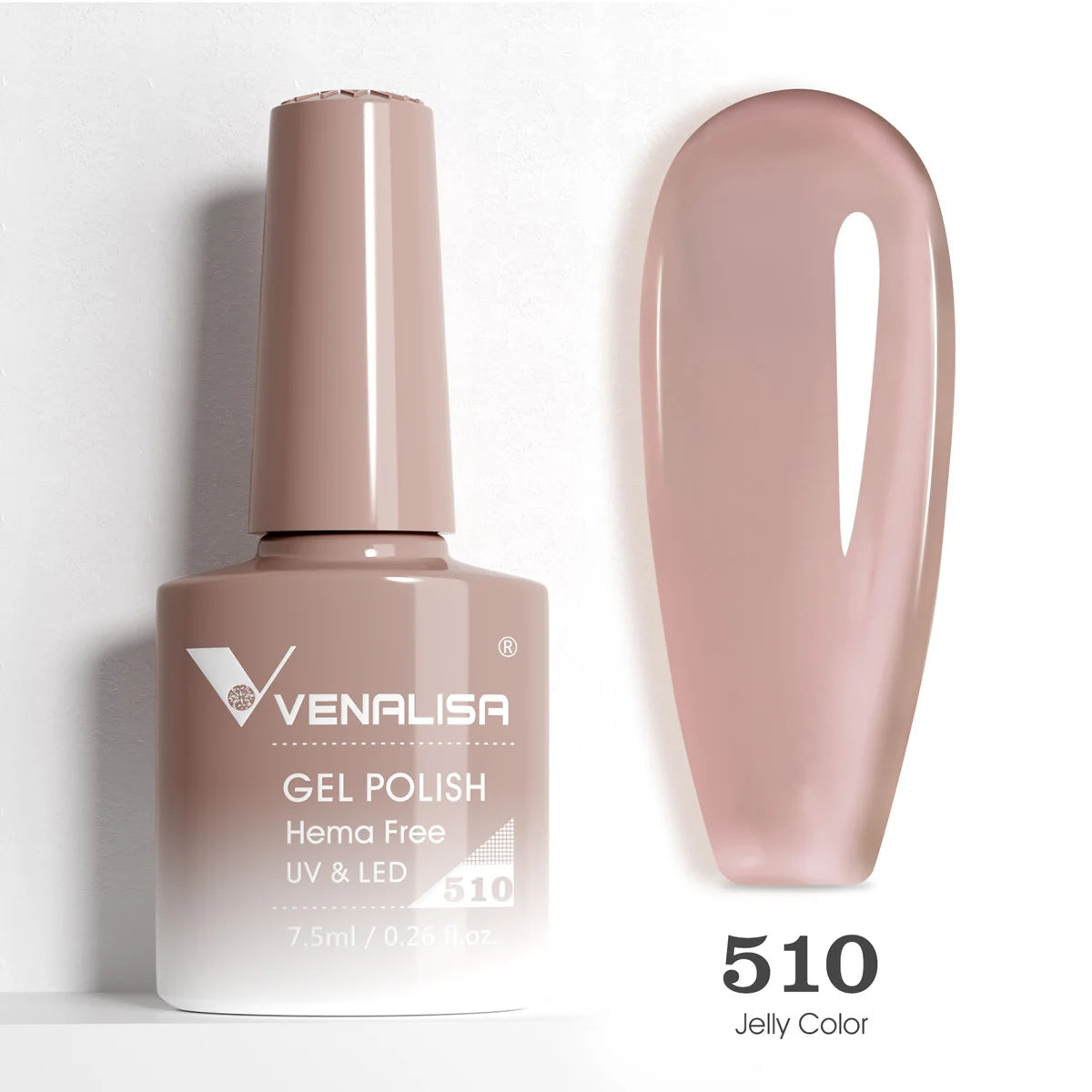 Venalisa HEMA-Free Glitter Gel Nail Polish — Full Coverage UV LED Soak-Off, Jelly Pink & Nude
