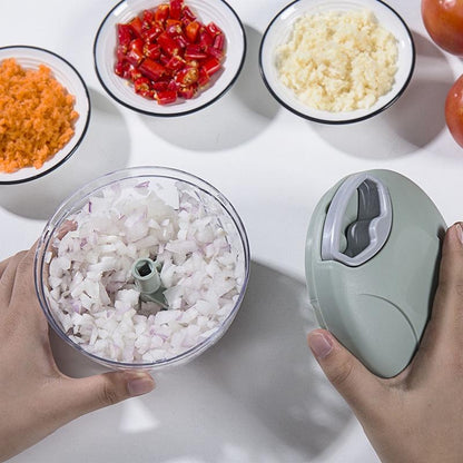 Manual Meat Mincer & Garlic Chopper — 500/900ml Rotate Press Crusher for Vegetables & Onions