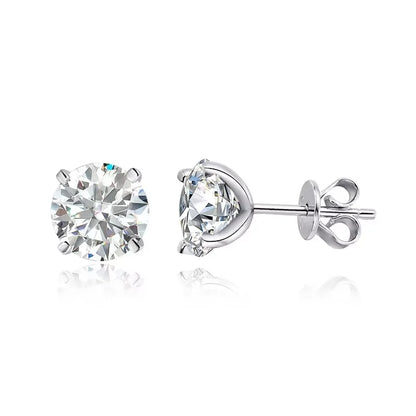 Smyoue Rose Gold Moissanite Stud Earrings — 0.2-3CT Lab Diamond 925 Pure Silver Wedding Earrings for Women