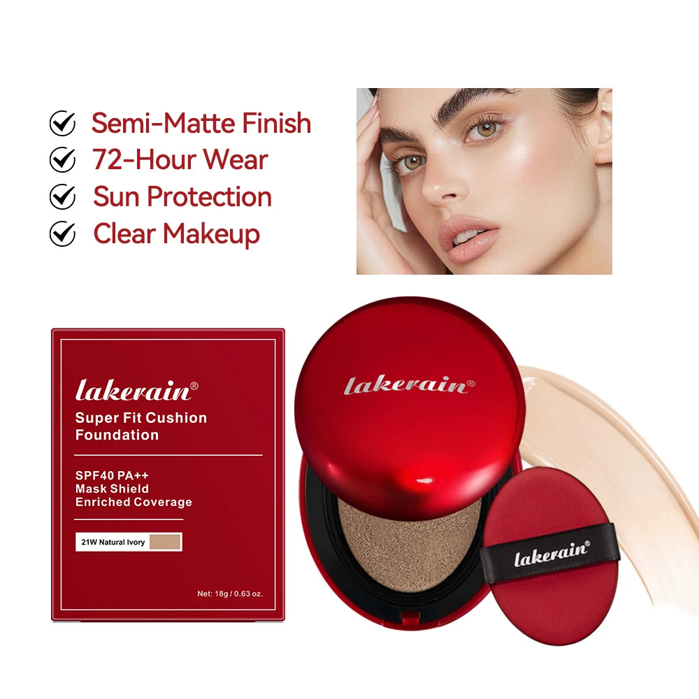 Sunscreen Cushion Foundation — Full Coverage Waterproof Long-Lasting Concealer & SPF Makeup