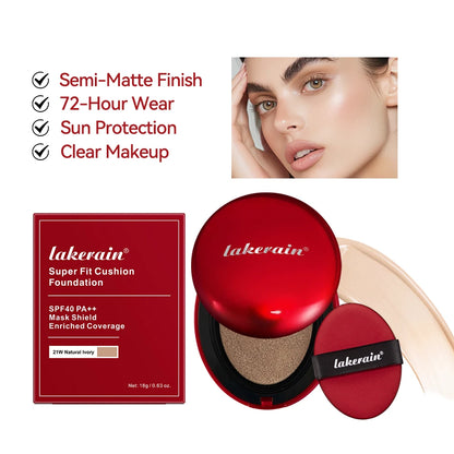 Sunscreen Cushion Foundation — Full Coverage Waterproof Long-Lasting Concealer & SPF Makeup