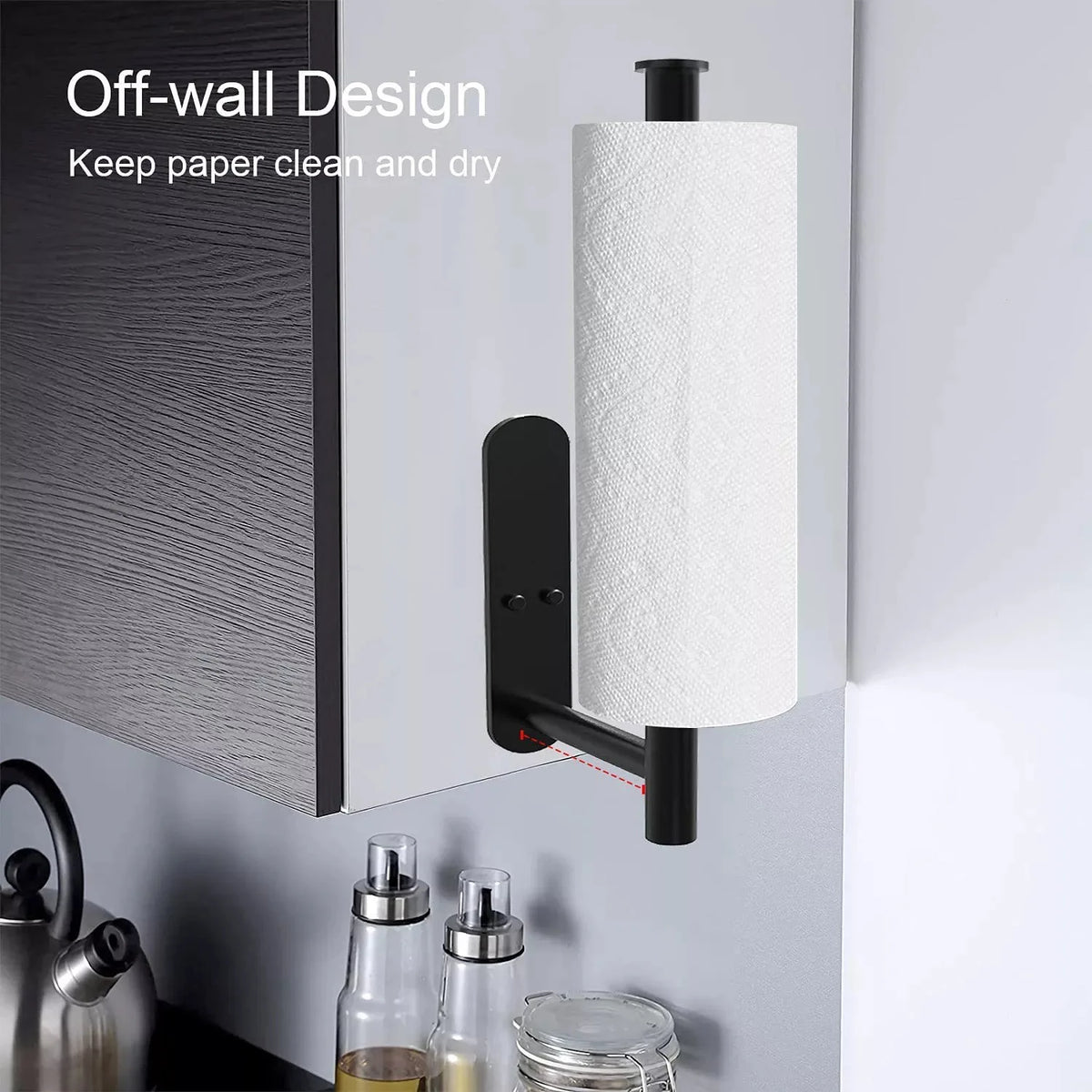 Stainless Steel Paper Towel Holder – Adhesive or Screw Mount