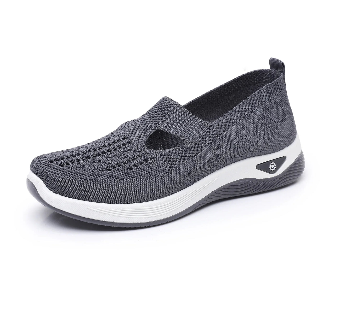 Women's Breathable Non-Slip Walking Flat Shoes — Soft Sole Casual Shoes for Middle-Aged & Elderly Women