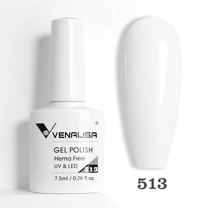 Venalisa HEMA-Free Glitter Gel Nail Polish — Full Coverage UV LED Soak-Off, Jelly Pink & Nude