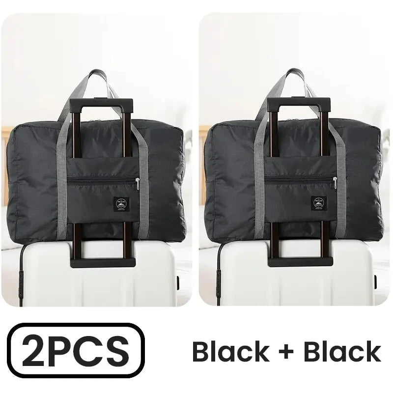 2-Pack Foldable Travel Duffel Bag — Carry-On Weekender, Gym & Hospital Tote Bag for Women & Men