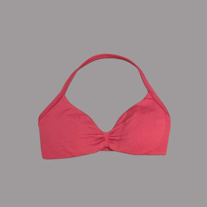 Women's Sports Strappy Yoga Bra — High Support Backless Halter Fitness Workout & Running Bra