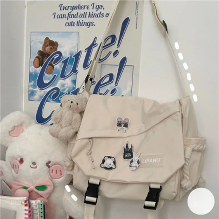 Korean Street Style Crossbody Bag — Versatile Shoulder & Messenger Bag