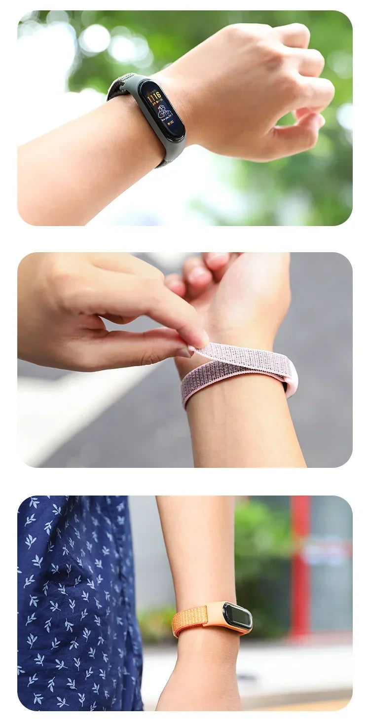 Nylon Sport Strap for Xiaomi Mi Band 3 4 5 6 7 — Soft Adjustable Replacement Wristband