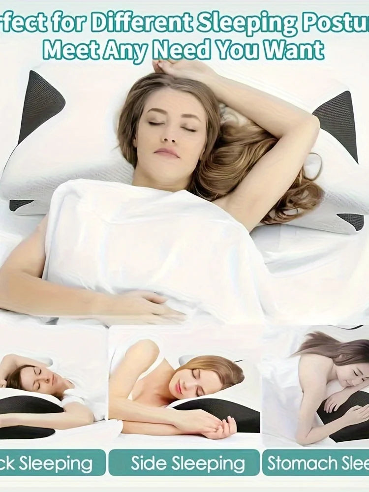 Ergonomic Cotton Snack Pillow — Soft & Lightweight Sleeping Pillow for Side, Back & Stomach Sleepers