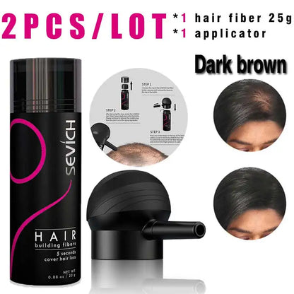 SEVICH Hair Building Fiber Set — Instant Volume & Coverage for Thinning Hair
