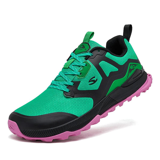 HOBIBEAR Unisex Hiking Sneakers — Lace-Up Outdoor Walking Shoes with Artificial Leather Upper