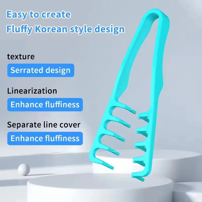 Volumizing Wide-Tooth Hair Styling Comb — Fluffy Texture Curling Tool for All Hair Types
