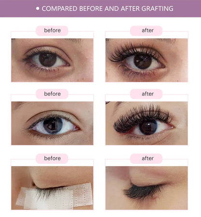 NAGARAKU 16-Row Classic Individual Eyelash Extensions — Matte Black Professional Soft Natural Lashes