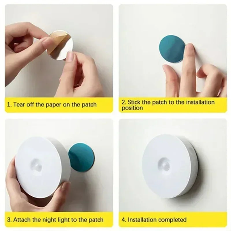 USB Rechargeable Motion Sensor Night Light — LED Lamp for Kitchen, Bedroom, Stairs, Hallway & Closet