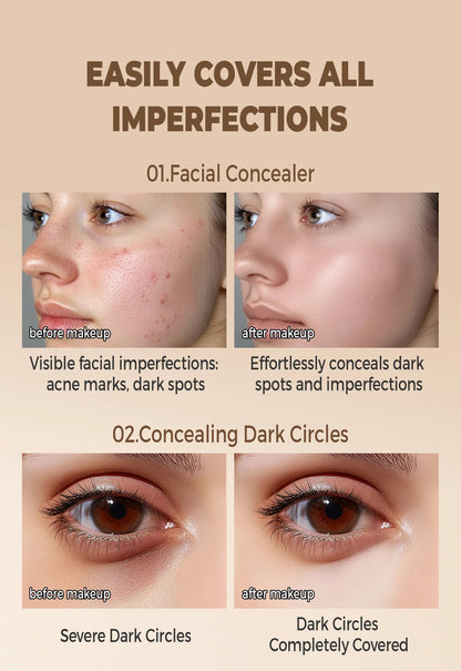 Waterproof Full Coverage Concealer — Covers Tattoos, Scars & Dark Spots