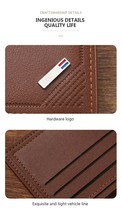 Men's Minimalist Soft Leather Short Wallet — Slim Foldable Bifold for Everyday Carry