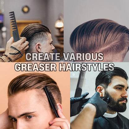 Pocket Folding Wide Tooth Comb Set — 1/2/3-in-1 Plastic Oil Head, Beard & Barber Styling Combs