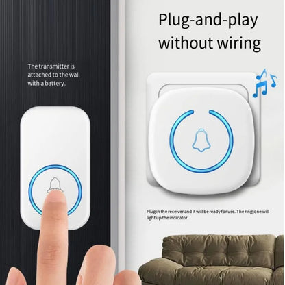 Smart Wireless Doorbell — 300M Long Range, 60 Melodies, US/EU/UK Plug for Home