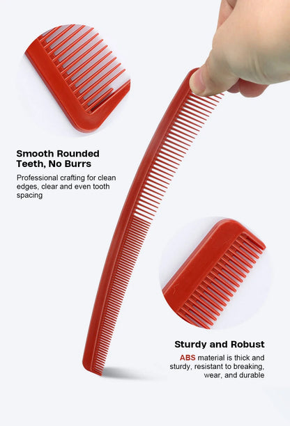 Professional Barbershop Dense Teeth Comb Set — Anti-Static Edge & Corner Comb for Flat Haircut & Styling