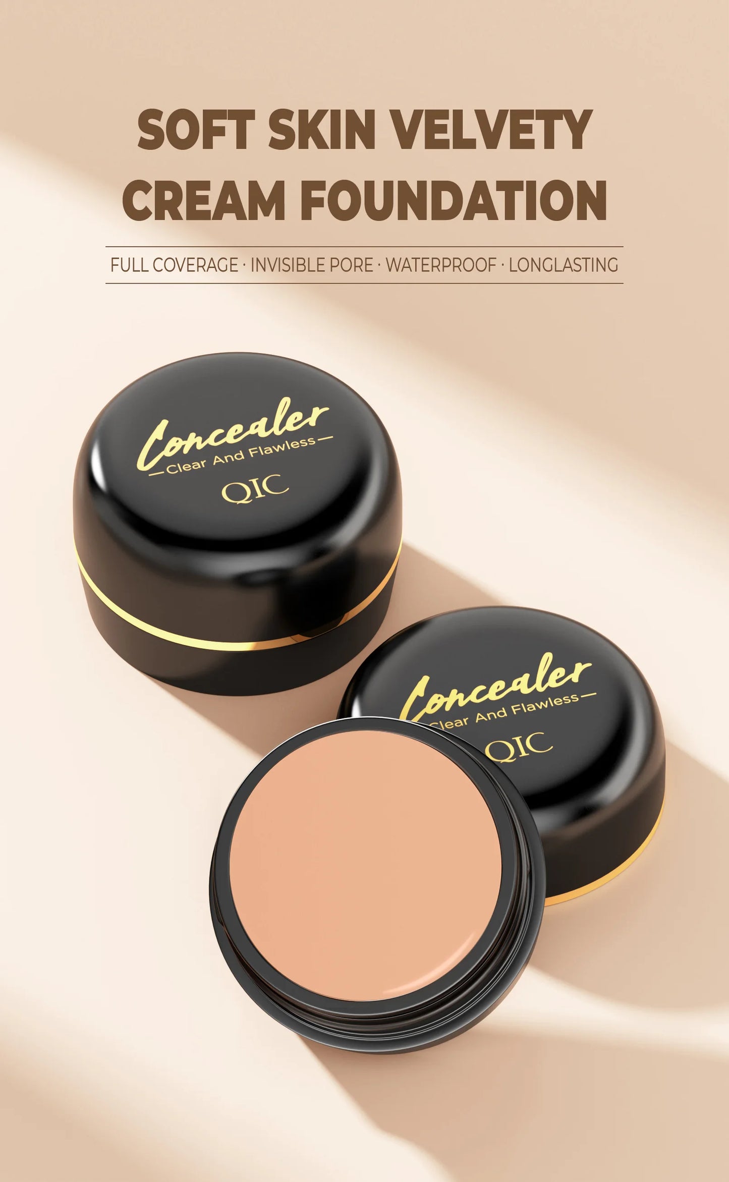 Waterproof Full Coverage Concealer — Covers Tattoos, Scars & Dark Spots