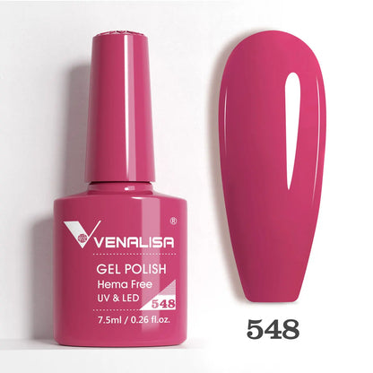 Venalisa HEMA-Free Glitter Gel Nail Polish — Full Coverage UV LED Soak-Off, Jelly Pink & Nude