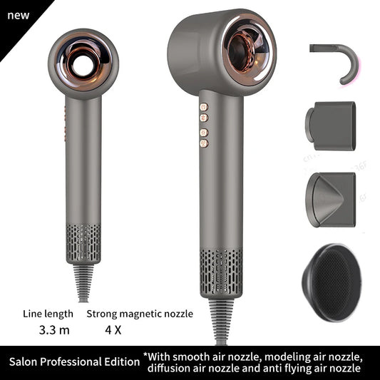 Super Leafless Negative Ion Hair Dryer — 220V Personal Hair Care & Styling Tool with Constant Anion Technology