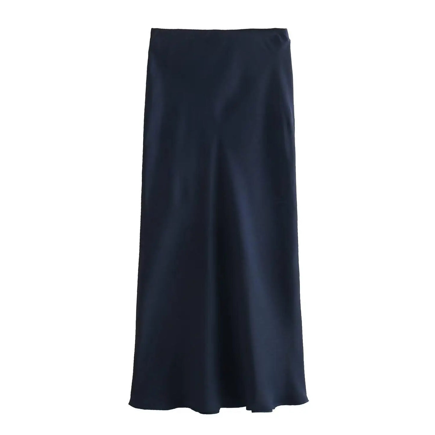 Willshela Black Satin Midi Skirt — Elegant & Versatile Women's Fashion