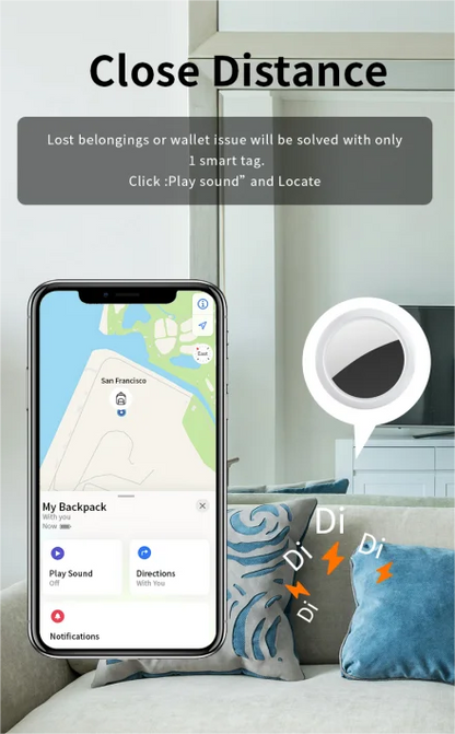 JSPTEC Bluetooth GPS Tracker — IPX5 Waterproof Mini Finder for Kids, Pets, Elderly & Keys (iOS)