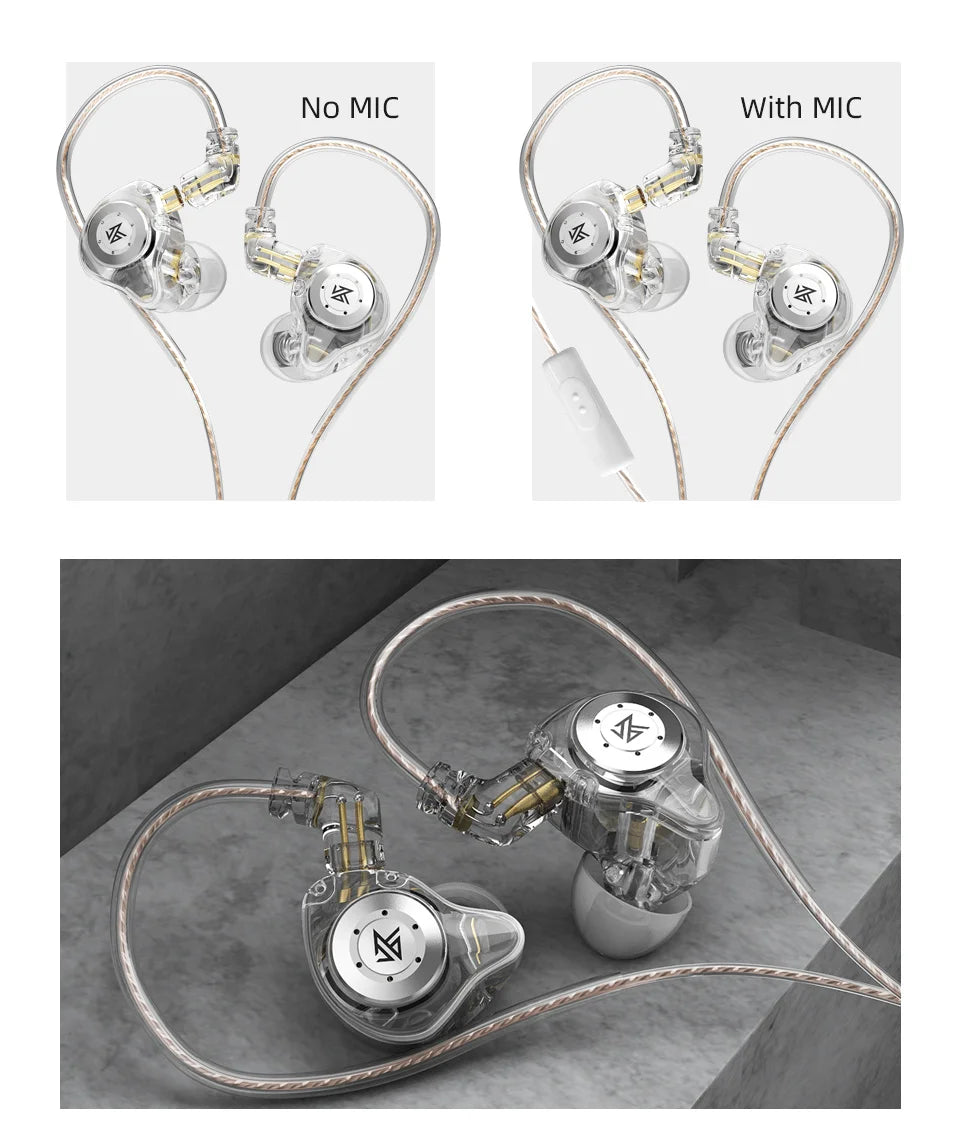 KZ EDX PRO Dynamic HIFI Earphones — Bass Earbuds In-Ear Monitor with Noise Cancelling & Mic