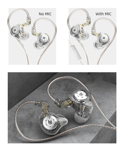 KZ EDX PRO Dynamic HIFI Earphones — Bass Earbuds In-Ear Monitor with Noise Cancelling & Mic