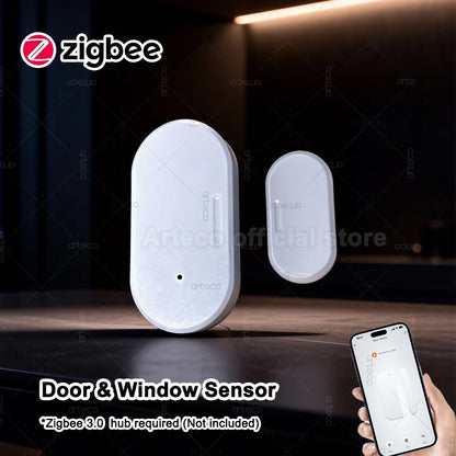 ZigBee Smart Door & Window Sensor — Magnetic Contact Open/Close Detector for Smart Home Security