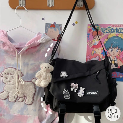 Korean Street Style Crossbody Bag — Versatile Shoulder & Messenger Bag