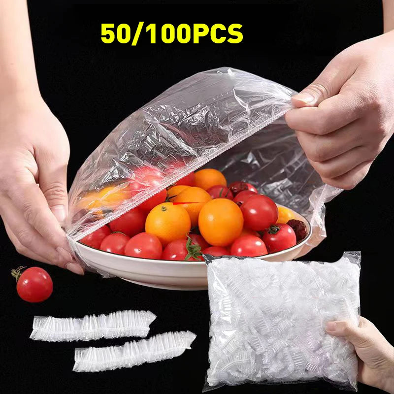 Elastic Bowl & Plate Food Covers – 50 or 100 Pack
